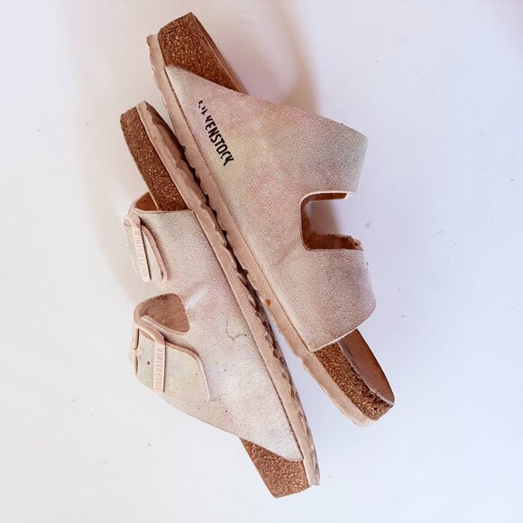 Birkenstock Arizona Iridescent Light Rose Sandals - Picture 4 of 5